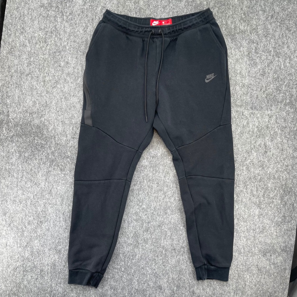 Nike Tech Fleece Joggers Mens Large Black Tapered Sweatpants 805162-010